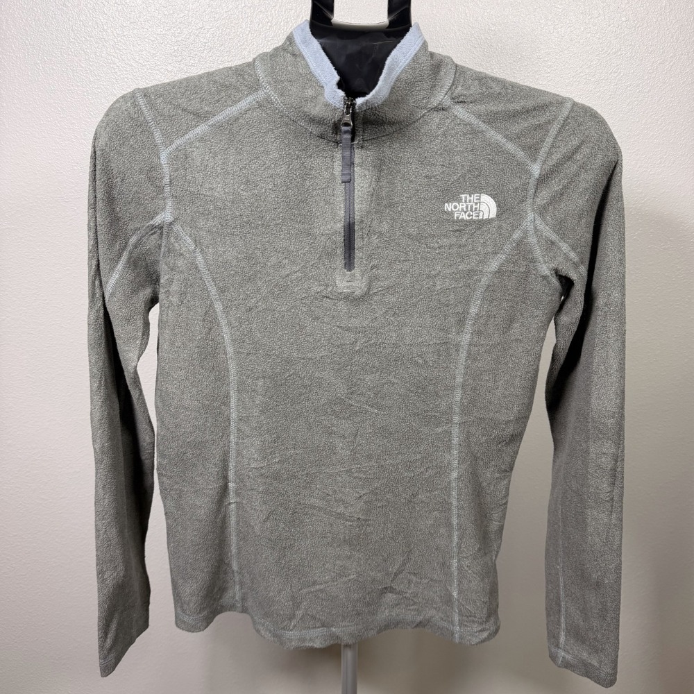 The North Face Quarter-Zip Sweatshirt Womens XS Gray Fleece Long Sleeve Pullover